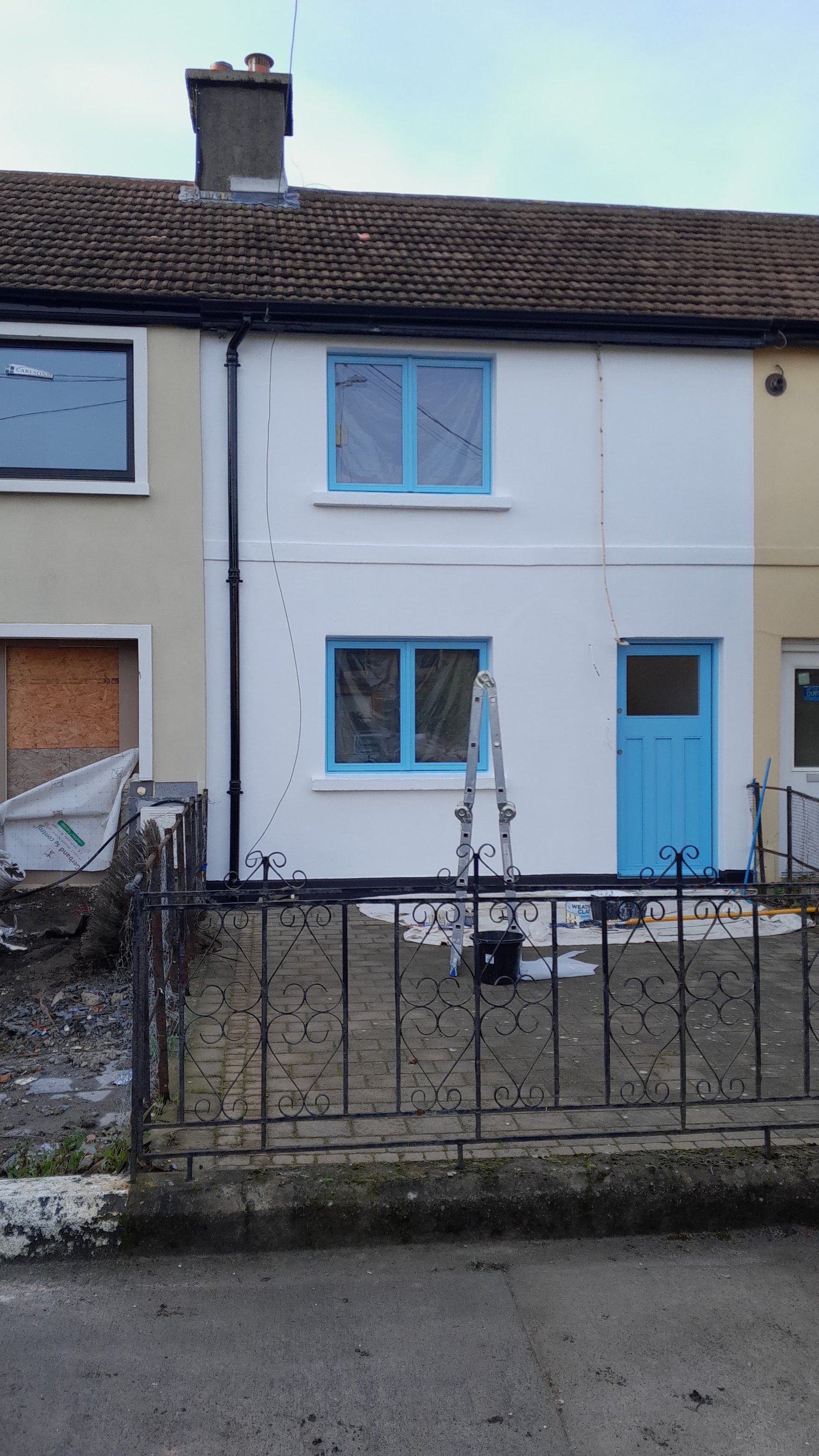 Exterior painting in progress stage 3