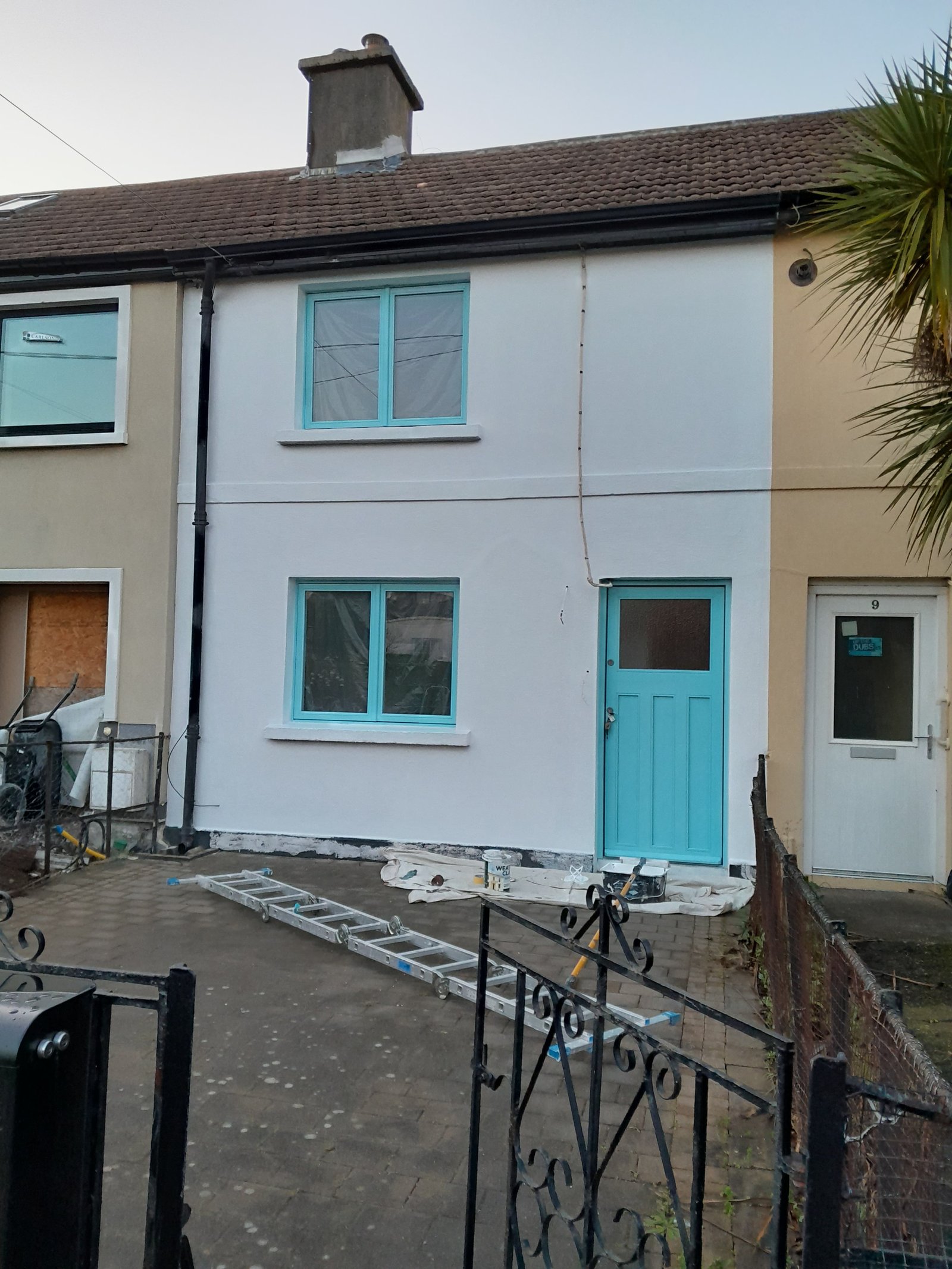 Exterior painting in progress stage 5