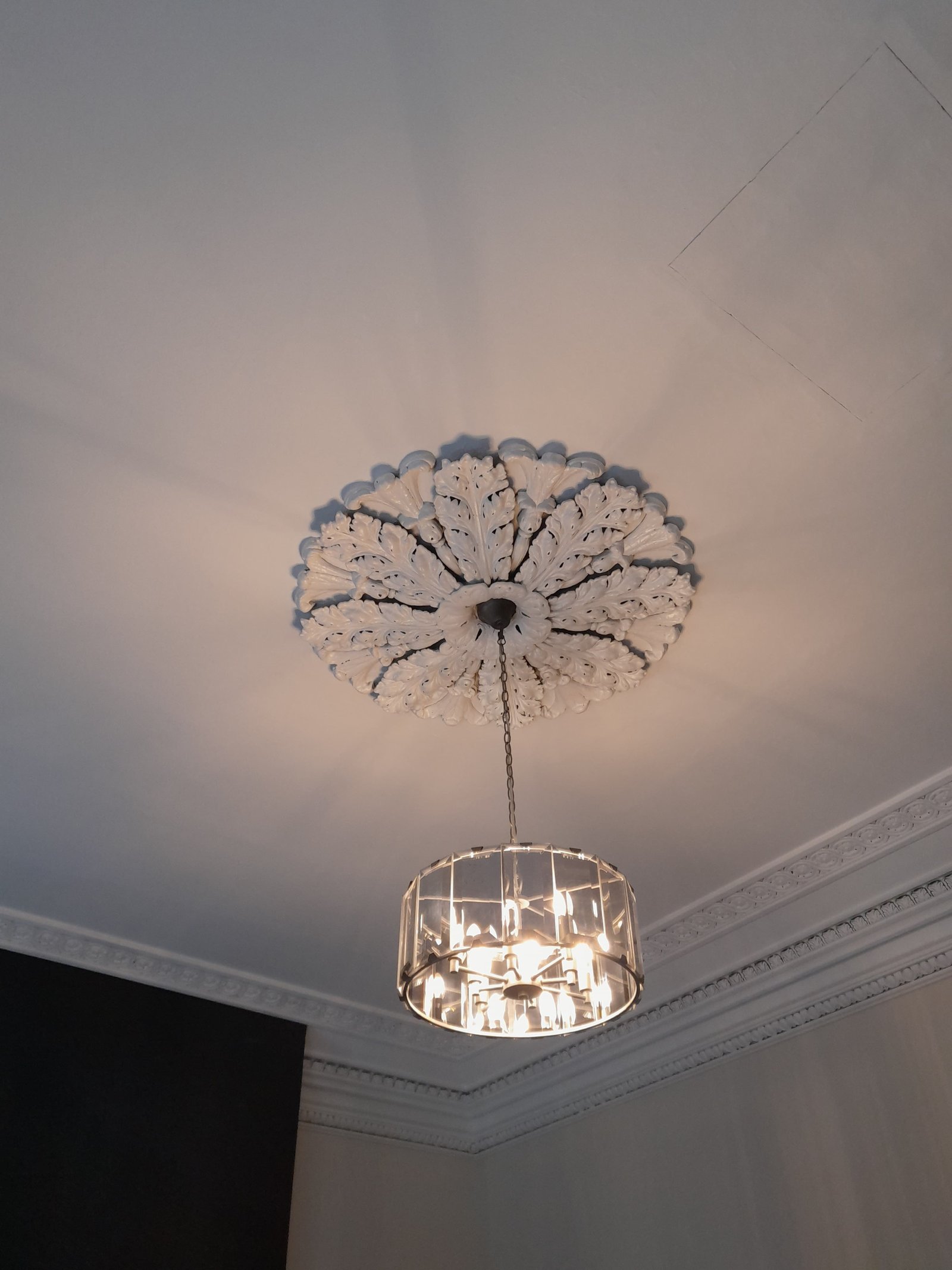Victorian ceiling rose beautifully restored